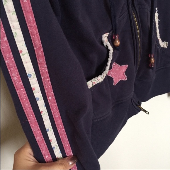 Zip up hoodie with patchwork - Picture 3 of 7